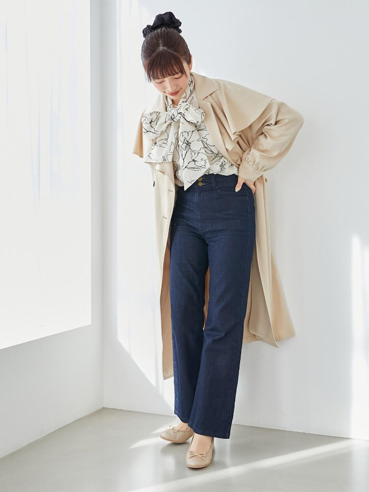 マジェスティックレゴン MAJESTIC LEGON 美脚フレアパンツ （ブラック） ブラック