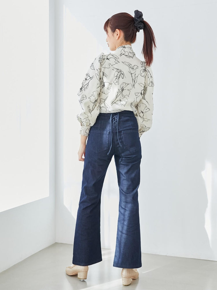 マジェスティックレゴン MAJESTIC LEGON 美脚フレアパンツ （ブラック） ブラック