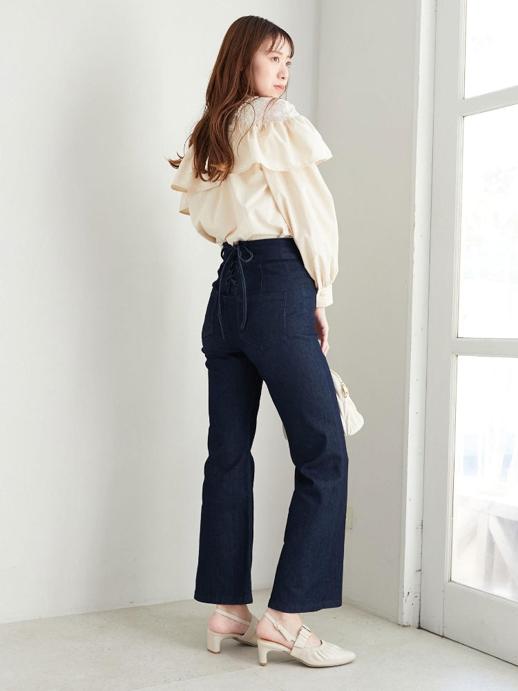 マジェスティックレゴン MAJESTIC LEGON 美脚フレアパンツ （ブラック） ブラック