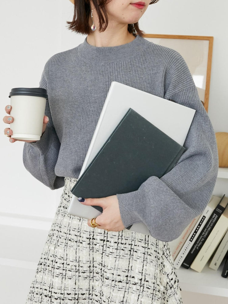 マジェスティックレゴン MAJESTIC LEGON ボリュームスリーブニット （グレー） グレー