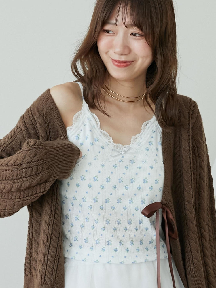 マジェスティックレゴン MAJESTIC LEGON カップ付きローズリボンキャミ （ブルー） ブルー