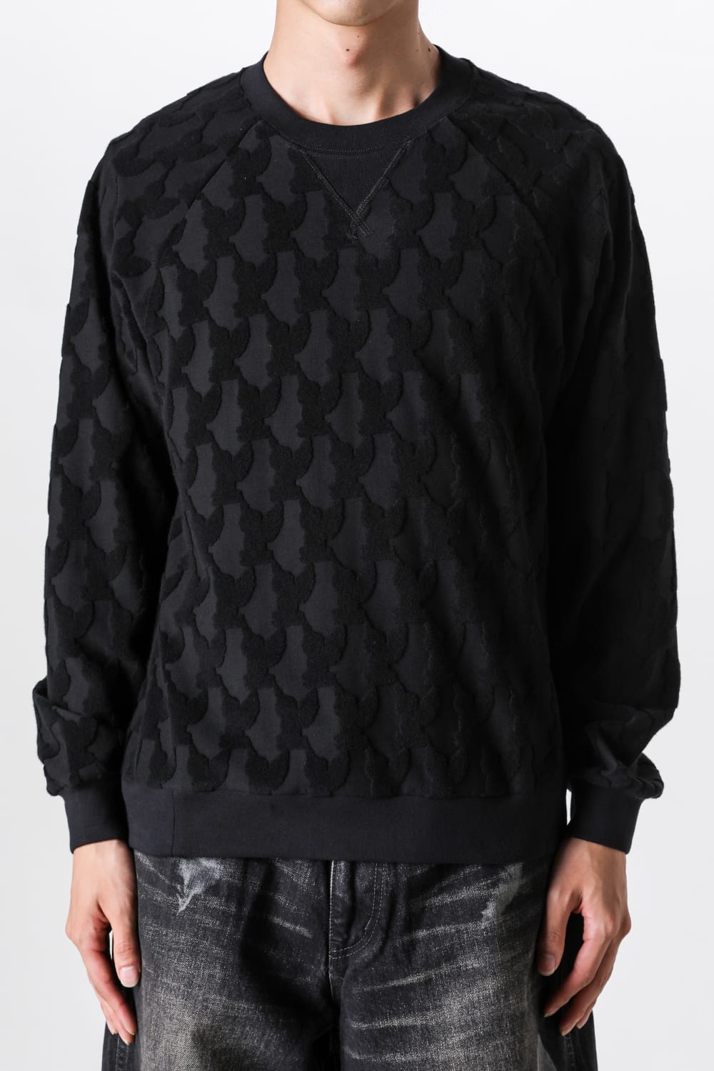 エムエーエスユー MASU Angel Pile Jacquard Sweatshirt （BLACK） BLACK