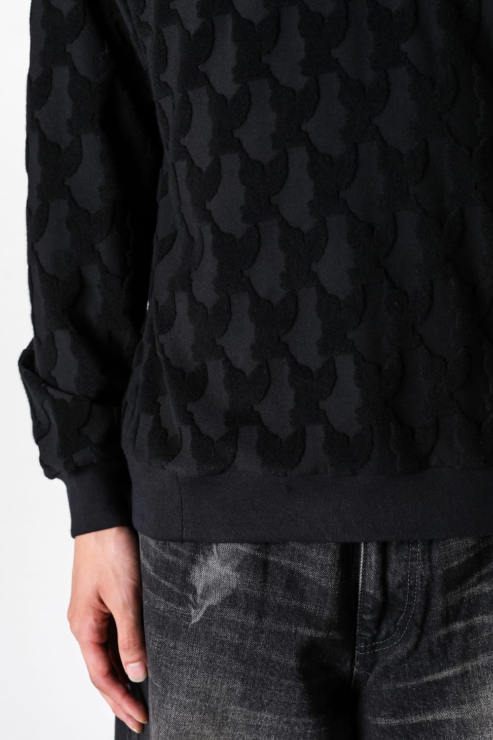 エムエーエスユー MASU Angel Pile Jacquard Sweatshirt （BLACK） BLACK