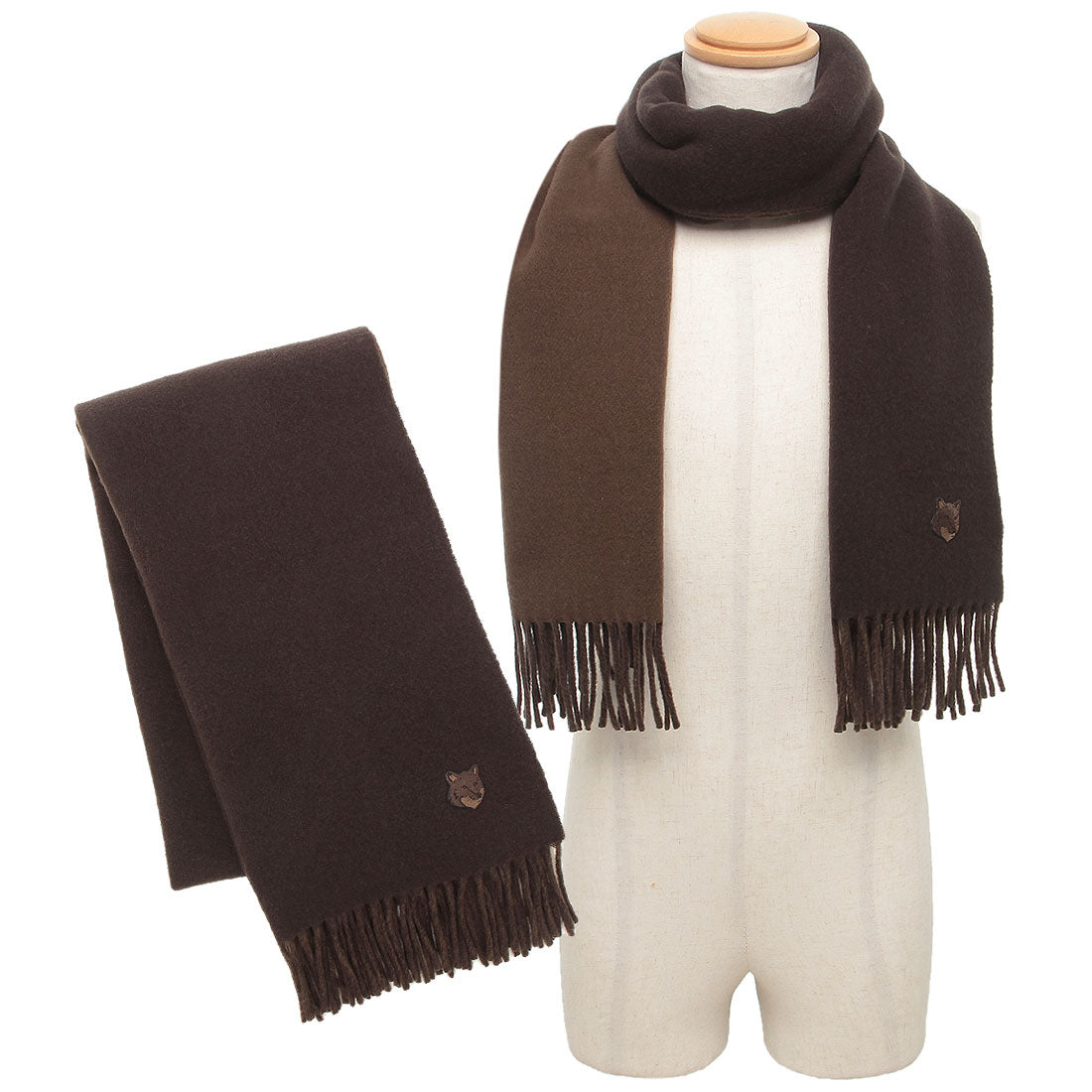 Maison Kitsuné MAISON KITSUNÉ Scarf Fox Head Double Face Wine Red Men's Women's MAISON KITSUNÉ NM06201 WA0018 P296