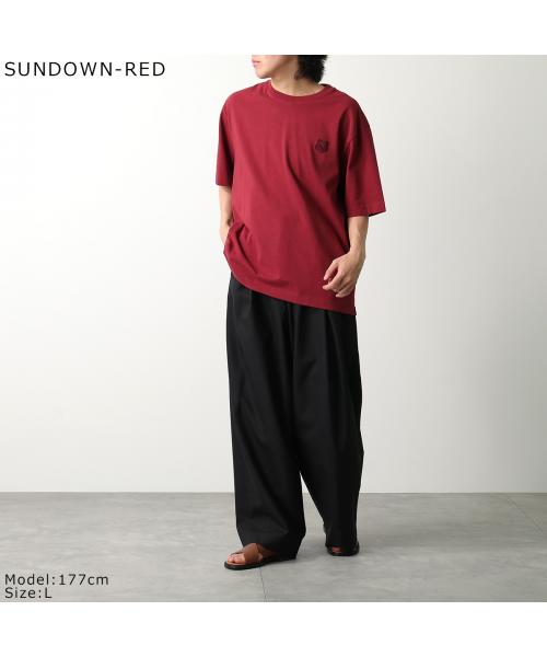 メゾンキツネ MAISON KITSUNE MAISON KITSUNE Tシャツ LM00107KJ0119 半袖 カットソー （Sundown-Red/ボルドー） Sundown-Red/ボルドー