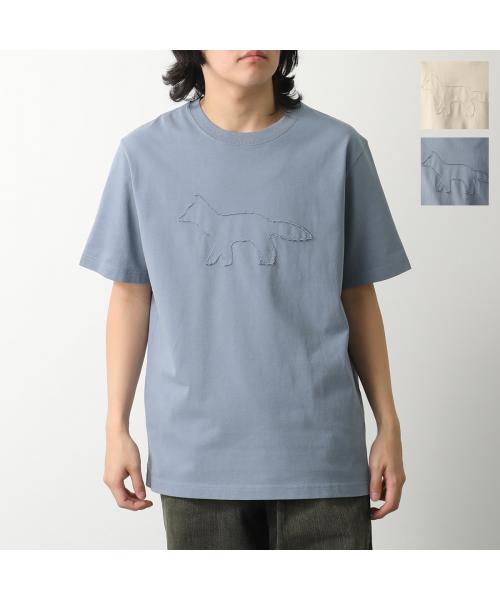 メゾンキツネ MAISON KITSUNE MAISON KITSUNE Tシャツ OM00121 KJ0118 半袖 カットソー （0074/ZINC-GREY/ブルー） 0074/ZINC-GREY/ブルー