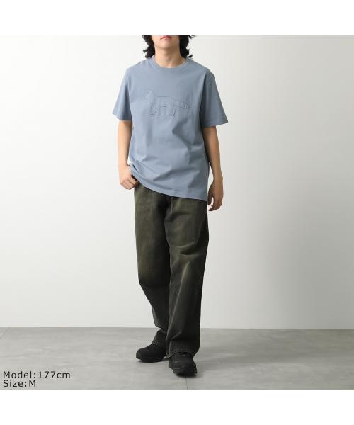 メゾンキツネ MAISON KITSUNE MAISON KITSUNE Tシャツ OM00121 KJ0118 半袖 カットソー （0074/ZINC-GREY/ブルー） 0074/ZINC-GREY/ブルー