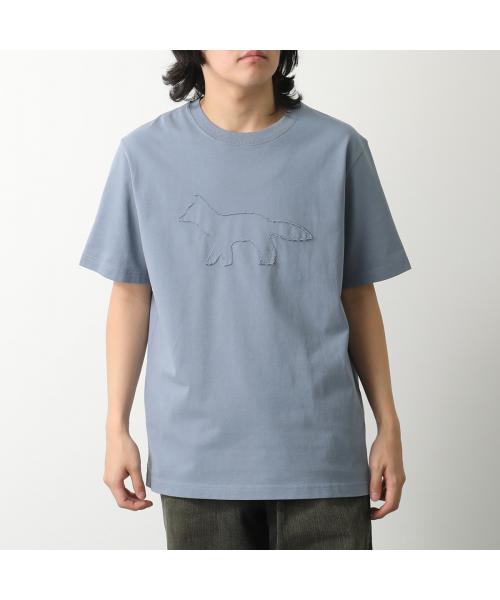 メゾンキツネ MAISON KITSUNE MAISON KITSUNE Tシャツ OM00121 KJ0118 半袖 カットソー （0074/ZINC-GREY/ブルー） 0074/ZINC-GREY/ブルー