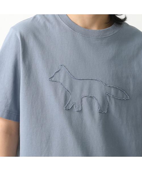メゾンキツネ MAISON KITSUNE MAISON KITSUNE Tシャツ OM00121 KJ0118 半袖 カットソー （0074/ZINC-GREY/ブルー） 0074/ZINC-GREY/ブルー