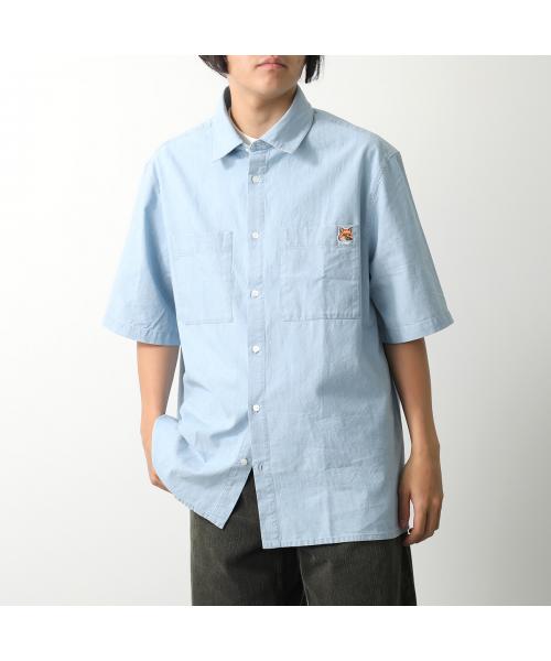 メゾンキツネ MAISON KITSUNE MAISON KITSUNE シャツ OM00424WC5006 半袖 （P470/INDIGO） P470/INDIGO