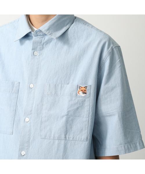 メゾンキツネ MAISON KITSUNE MAISON KITSUNE シャツ OM00424WC5006 半袖 （P470/INDIGO） P470/INDIGO