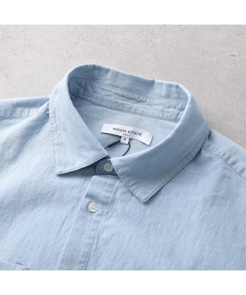 メゾンキツネ MAISON KITSUNE MAISON KITSUNE シャツ OM00424WC5006 半袖 （P470/INDIGO） P470/INDIGO