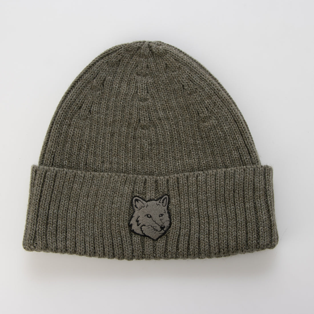 メゾンキツネ MAISON KITSUNE ボールド フォックスヘッド ビーニー ニット帽 （ローレルグリーン） ローレルグリーン