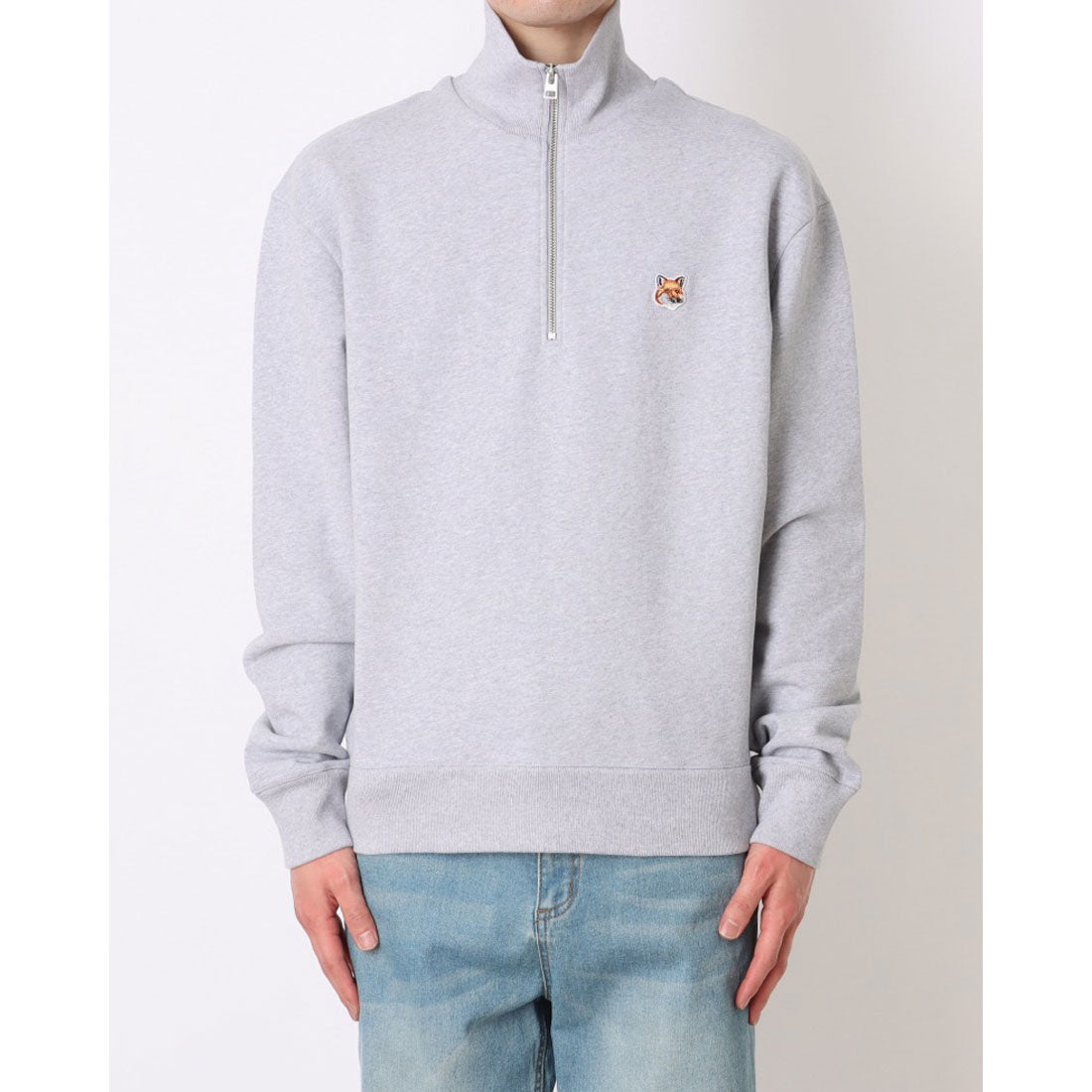 メゾンキツネ MAISON KITSUNE ハーフジップ スウェット （GREY） GREY