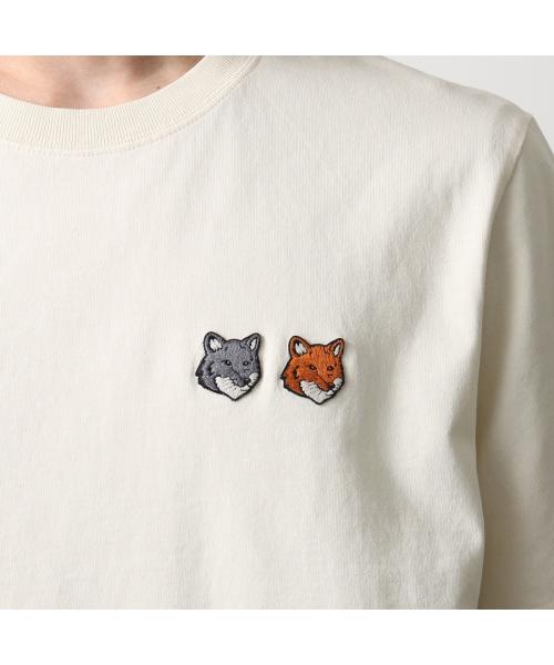 メゾンキツネ MAISON KITSUNE MAISON KITSUNE Tシャツ DOUBLE FOX OM011CF KJ7025 半袖 （P702/LATTE） P702/LATTE