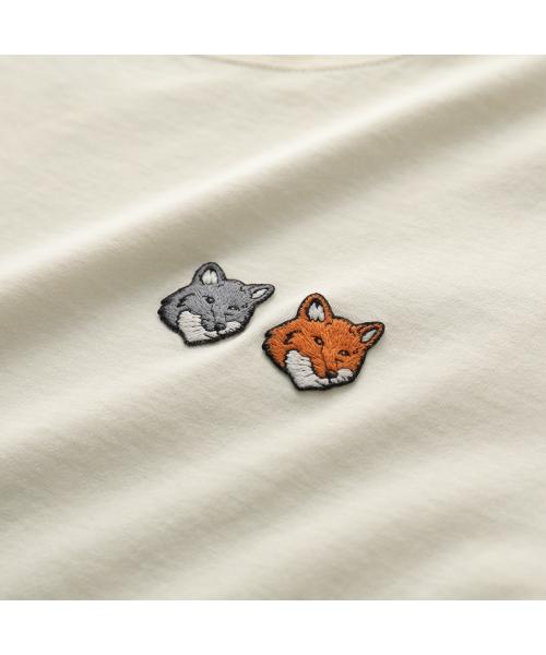 メゾンキツネ MAISON KITSUNE MAISON KITSUNE Tシャツ DOUBLE FOX OM011CF KJ7025 半袖 （P702/LATTE） P702/LATTE