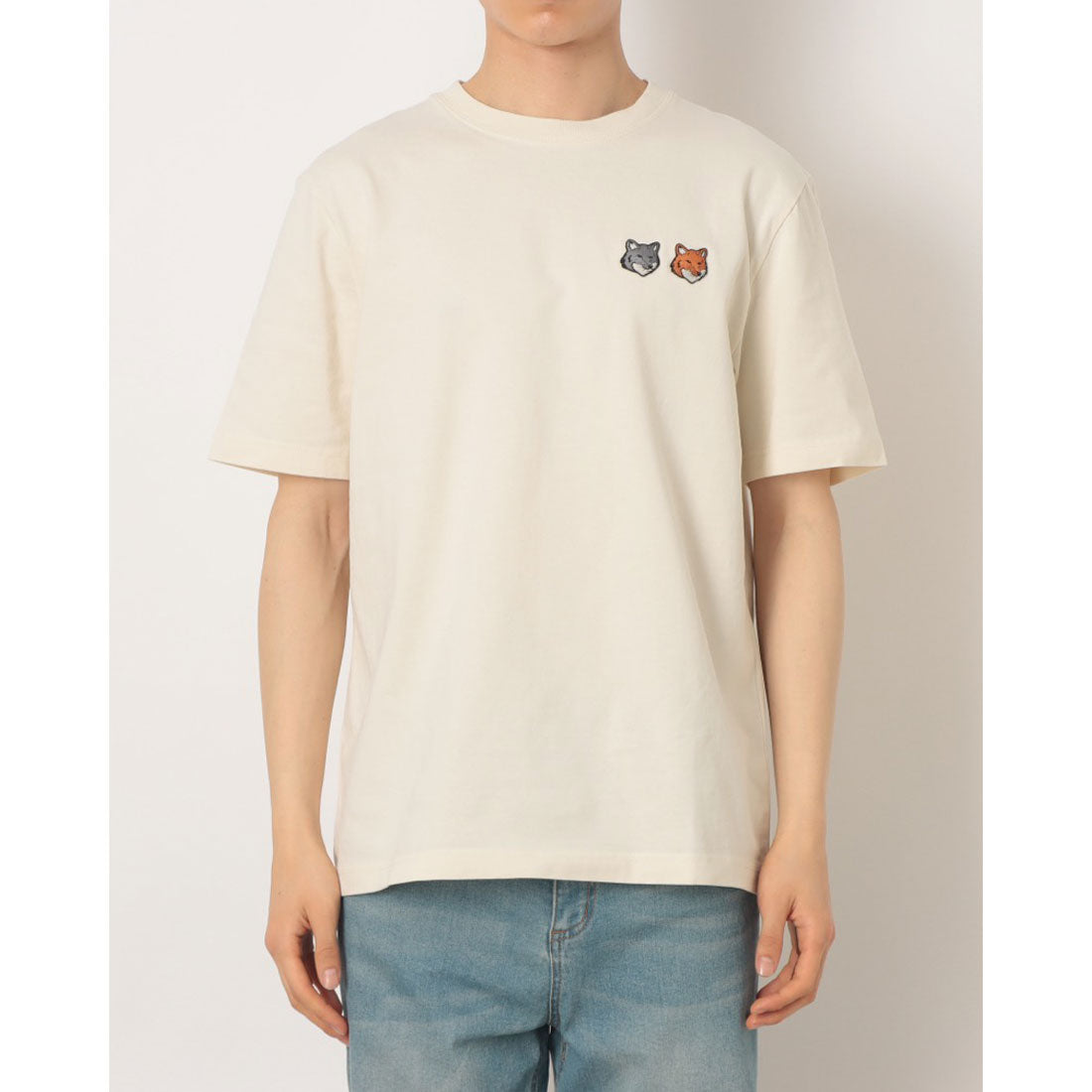 メゾンキツネ MAISON KITSUNE DOUBLE FOX HEAD COMFORT TEE-SHIRT （LATTE） LATTE