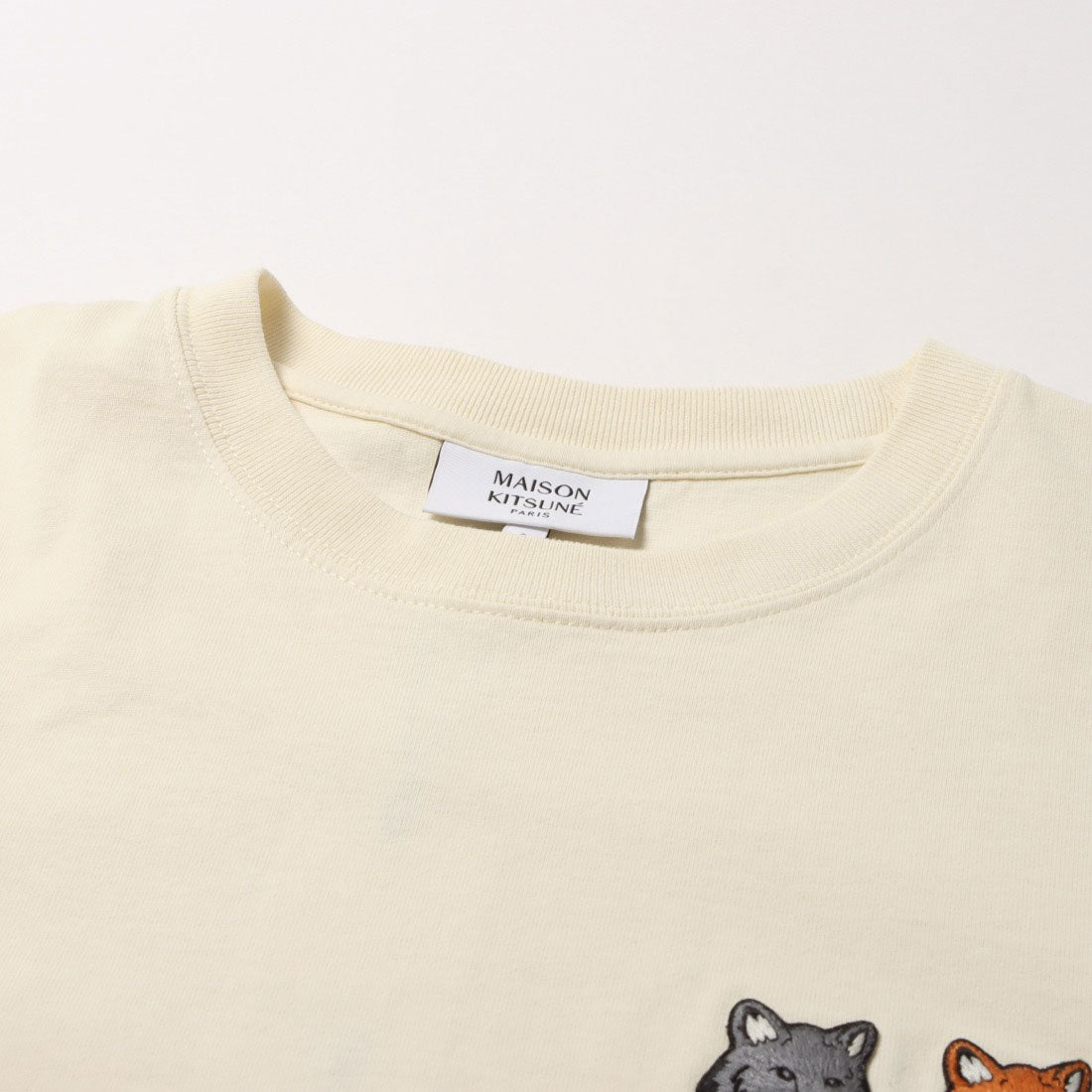 メゾンキツネ MAISON KITSUNE DOUBLE FOX HEAD COMFORT TEE-SHIRT （LATTE） LATTE