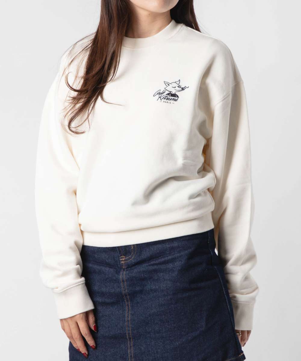 Maison Kitsune MAISON KITSUNE Maison Kitsune MAISON KITSUNE CKMU00301KM0330 Sweat CAFE KITSUNE FOX RELAX SWEATSHIRT Men's Women's Tops Long Sleeve