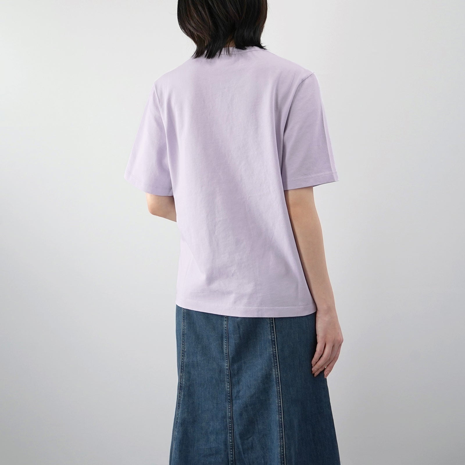 メゾンキツネ MAISON KITSUNE ハンドライティングロゴ 半袖Tシャツ MW00126 （ソフトモーブ） ソフトモーブ