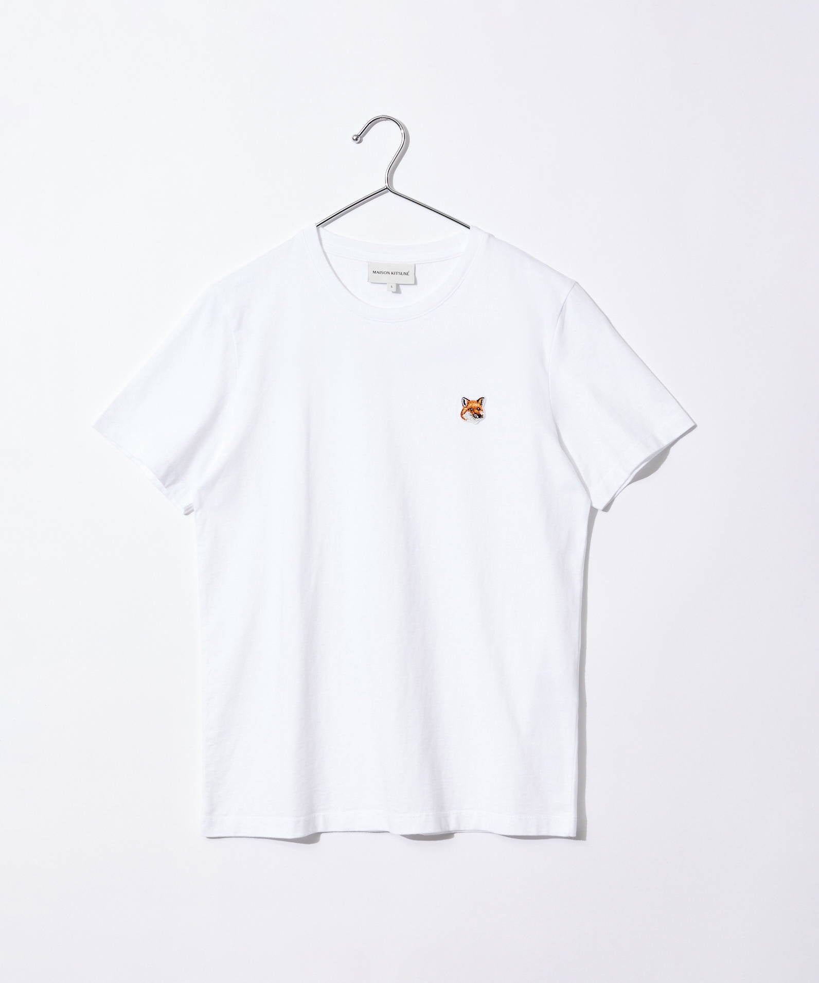 メゾンキツネ MAISON KITSUNE LW00105KJ0008 Tシャツ FOX HEAD PATCH REGULAR TEE SHIRT レディース トップス 半袖 クルーネック,ホワイト
