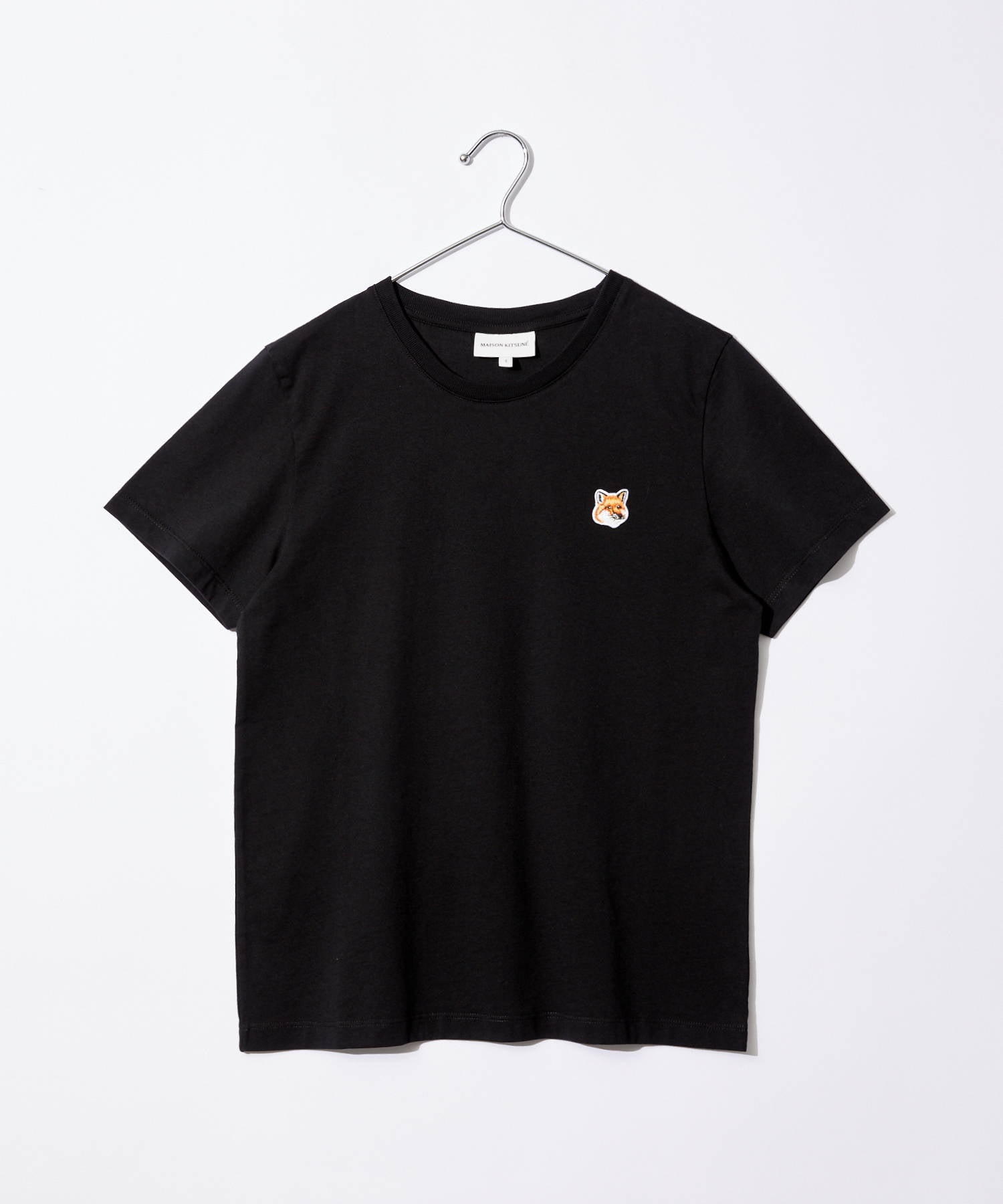 メゾンキツネ MAISON KITSUNE LW00105KJ0008 Tシャツ FOX HEAD PATCH REGULAR TEE SHIRT レディース トップス 半袖 クルーネック,ブラック
