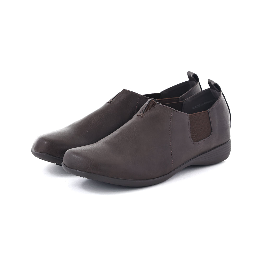 マスチェッタ maschietta レディース カジュアルシューズ スクエアトゥ サイドゴア スリッポン オブリークトゥ 幅広 3E 軽量 3922 （ダークブラウン） ダークブラウン