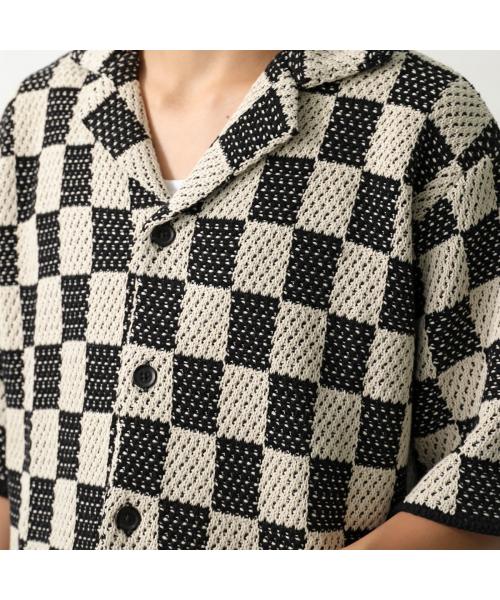 ASK YOURSELF ASKYURSELF ASKYURSELF Shirt CHECKERED CROCHET SHIRT