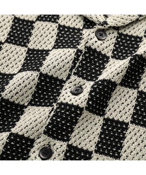 ASK YOURSELF ASKYURSELF ASKYURSELF Shirt CHECKERED CROCHET SHIRT