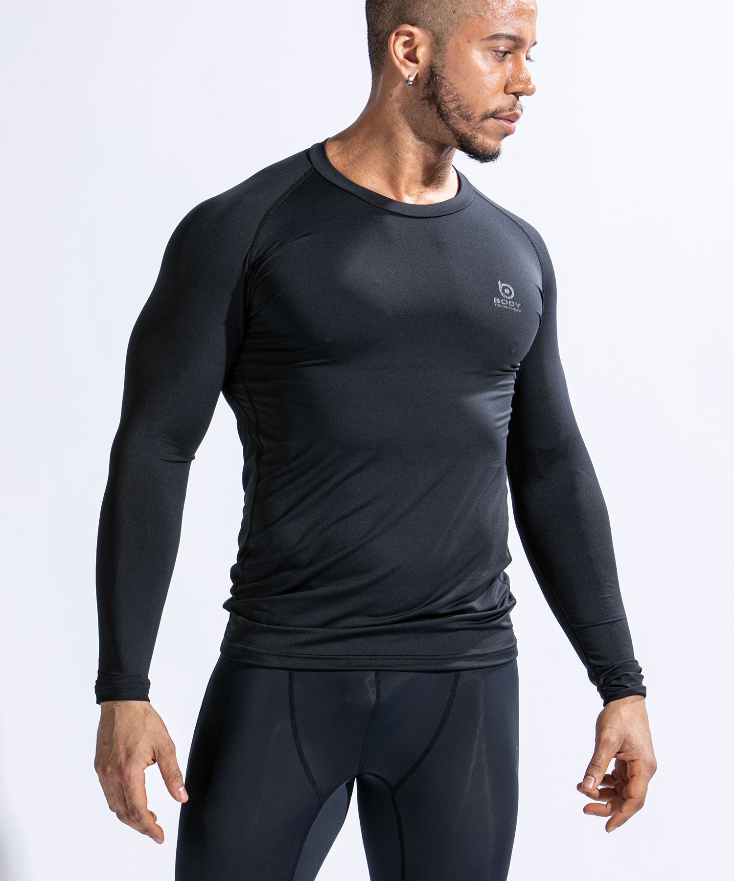 ボディタフネス BODY TOUGHNESS [BODY TOUGHNESS]パワーストレッチEVOデオドラントロングスリーブ クルーネックシャツ （ブラック） ブラック