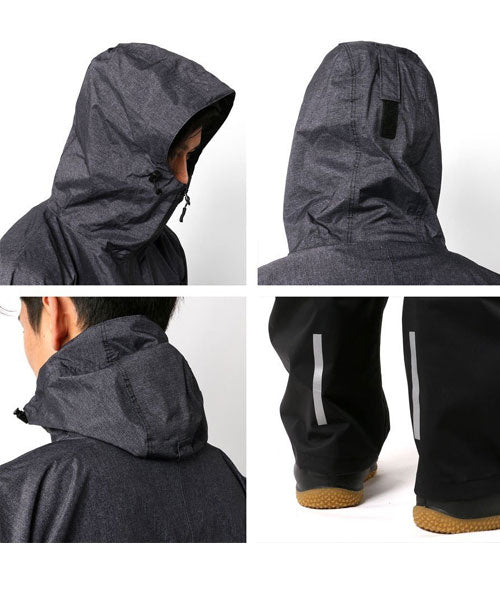 Marukawa MARUKAWA 【Rainwear Upper and Lower Set】 Waterproof Pressure 10000mm Waterproof Stretch Shield Rain Suit [S～4L] / Rainwear for Motorcycle, Bicycle, Commuting, Rain, Umbrella, Kappa, Cape