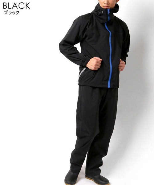 Marukawa MARUKAWA 【Rainwear Upper and Lower Set】 Waterproof Pressure 10000mm Waterproof Stretch Shield Rain Suit [S～4L] / Rainwear for Motorcycle, Bicycle, Commuting, Rain, Umbrella, Kappa, Cape