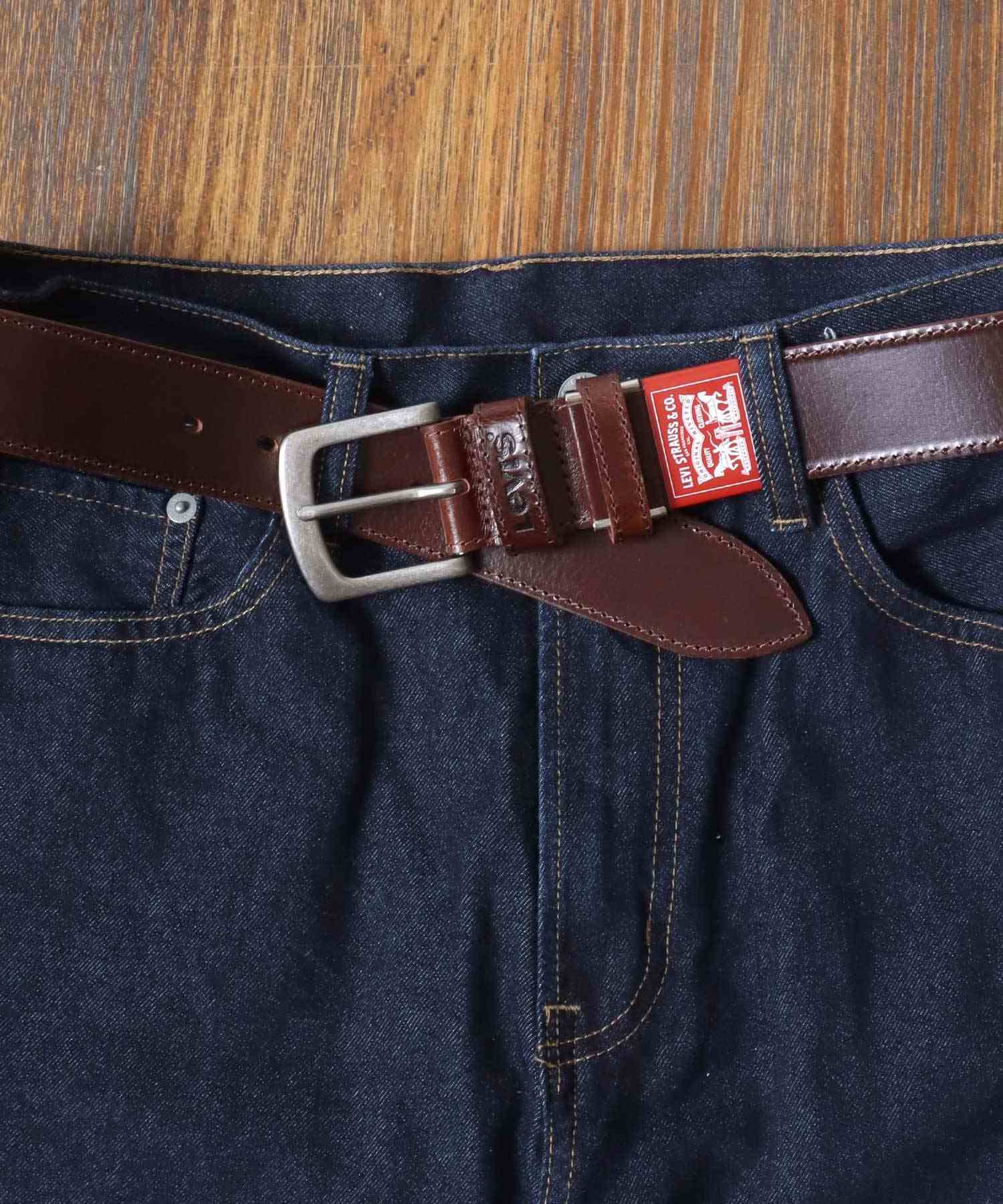 【Levi's/リーバイス】40mm 本皮革 雙環 加里森皮革腰帶 男士 腰帶 皮革