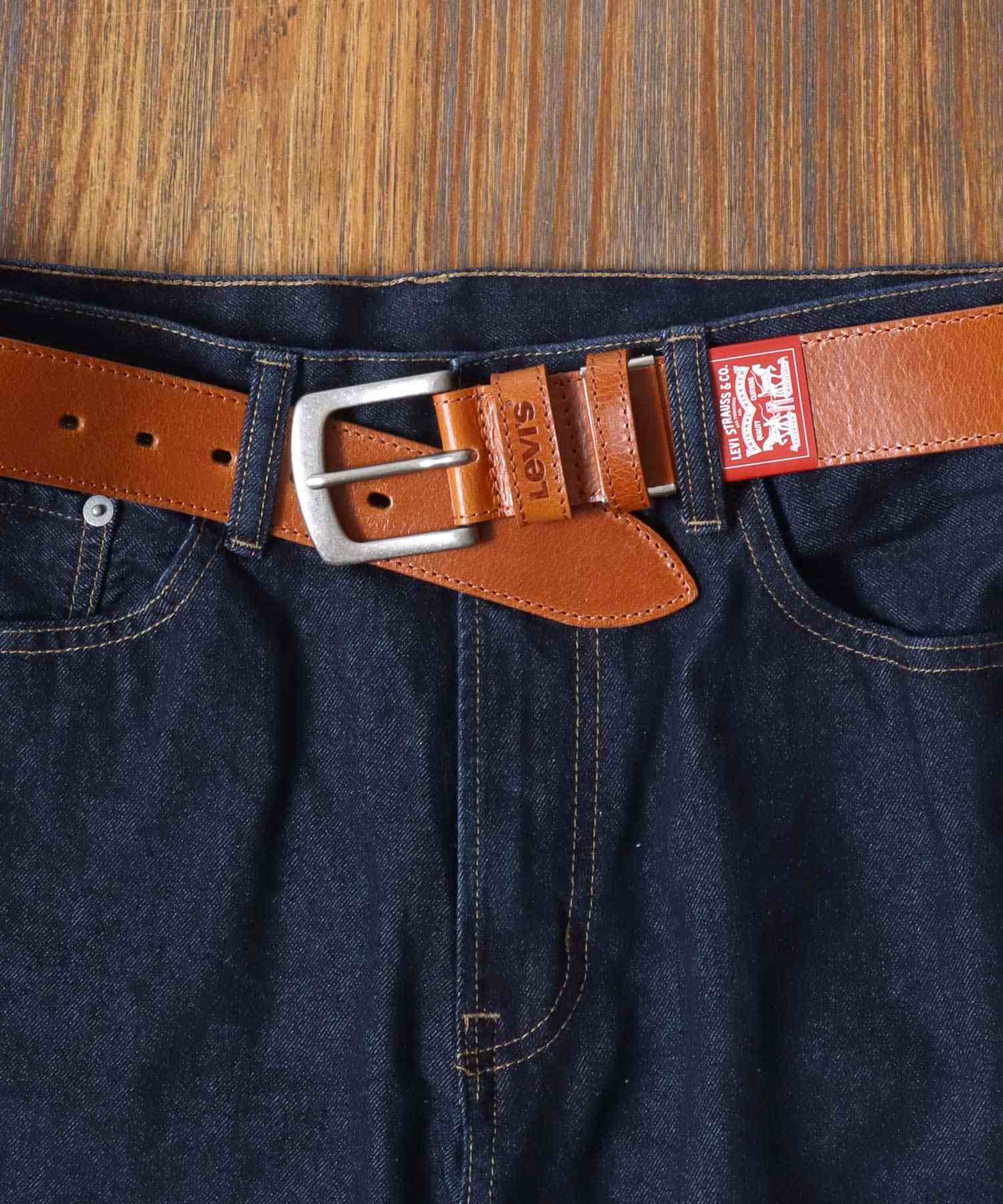 【Levi's/リーバイス】40mm 本皮革 雙環 加里森皮革腰帶 男士 腰帶 皮革
