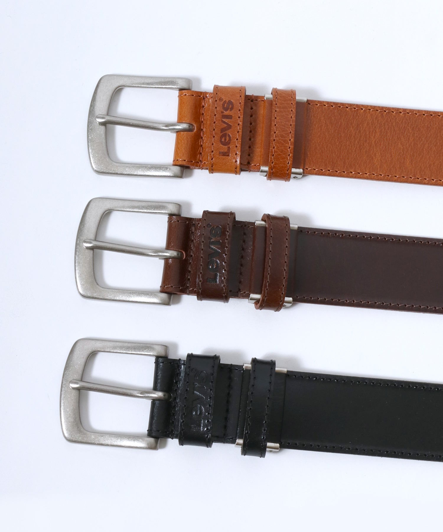 【Levi's/リーバイス】40mm 本皮革 雙環 加里森皮革腰帶 男士 腰帶 皮革