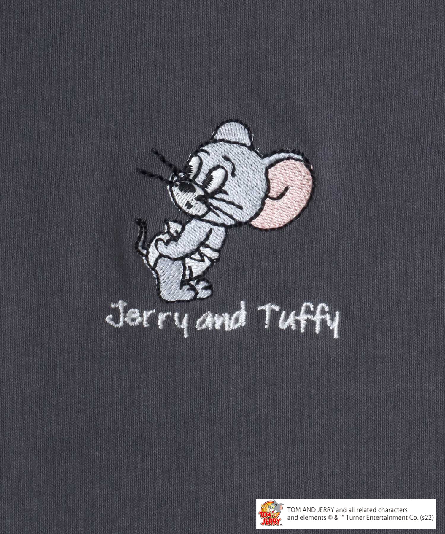 マルカワ MARUKAWA Tom＆Jerry/トムとジェリー キャラクター フロント バックサガラ刺繍 オーバーサイズ半袖Tシャツ レディース メンズ （スミクロ） スミクロ