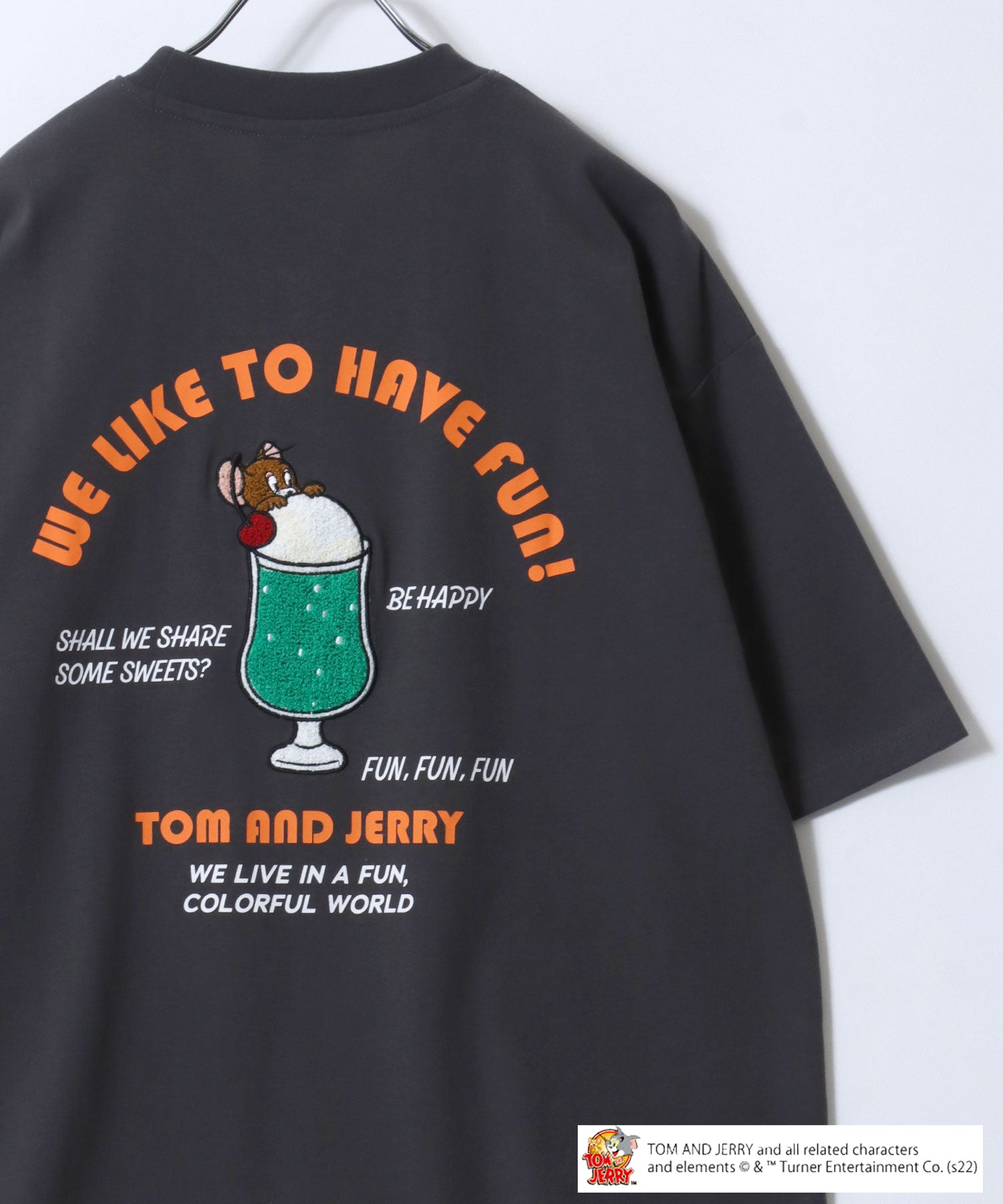 マルカワ MARUKAWA Tom＆Jerry/トムとジェリー キャラクター フロント バックサガラ刺繍 オーバーサイズ半袖Tシャツ レディース メンズ （柄1） 柄1
