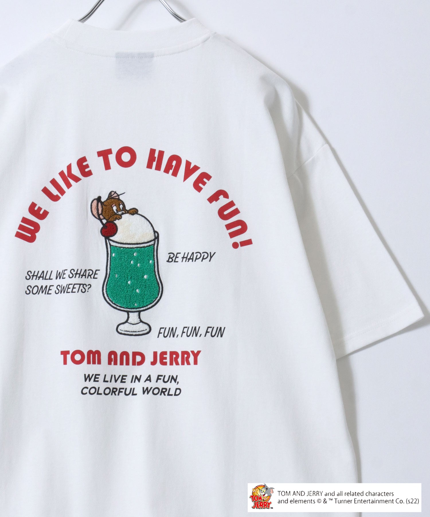マルカワ MARUKAWA Tom＆Jerry/トムとジェリー キャラクター フロント バックサガラ刺繍 オーバーサイズ半袖Tシャツ レディース メンズ （ガラ0） ガラ0