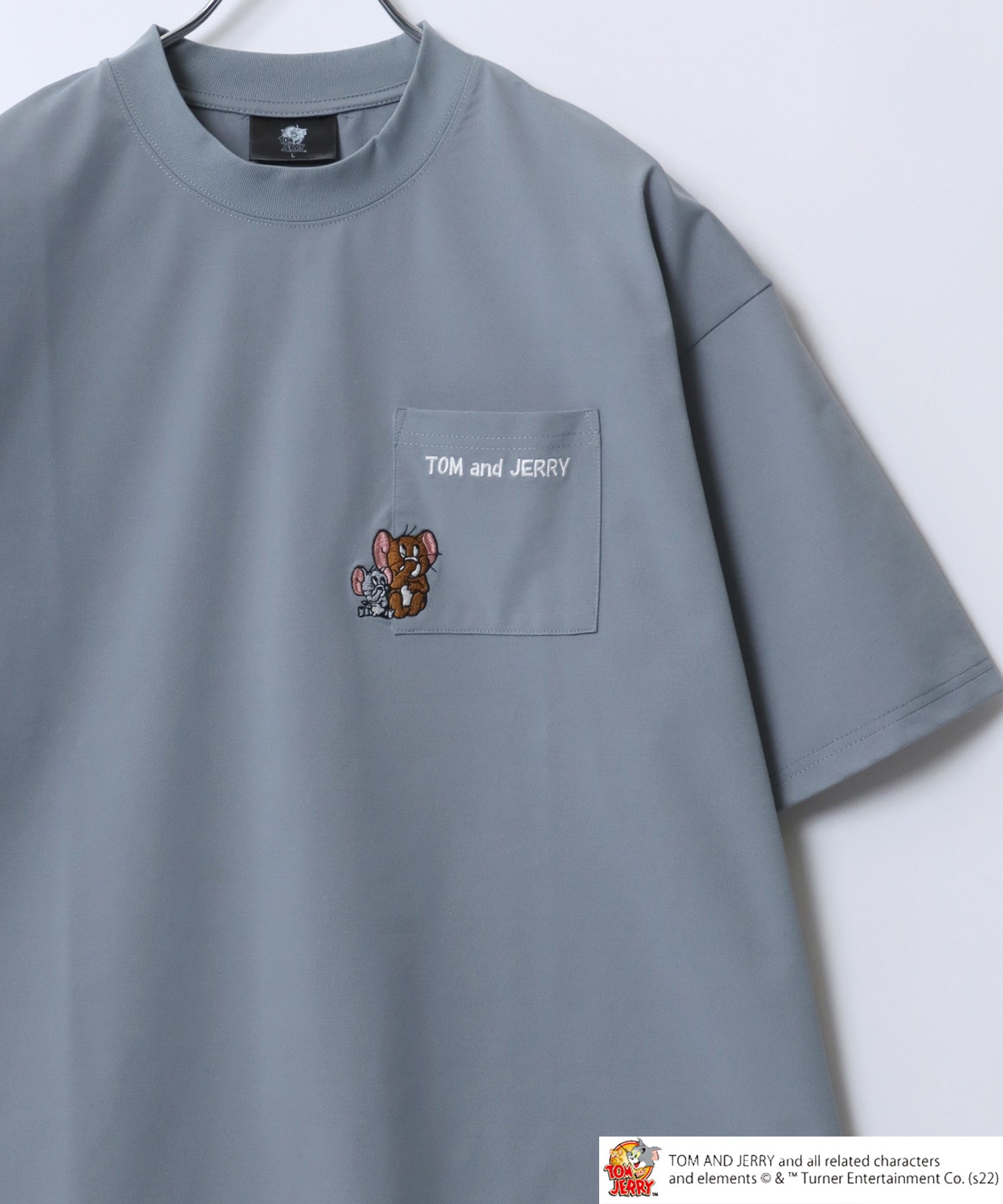 Tom＆Jerry/トムとジェリー キャラクター 接触冷感 UVカット オーバーサイズ ポケット付半袖Tシャツ 柄D