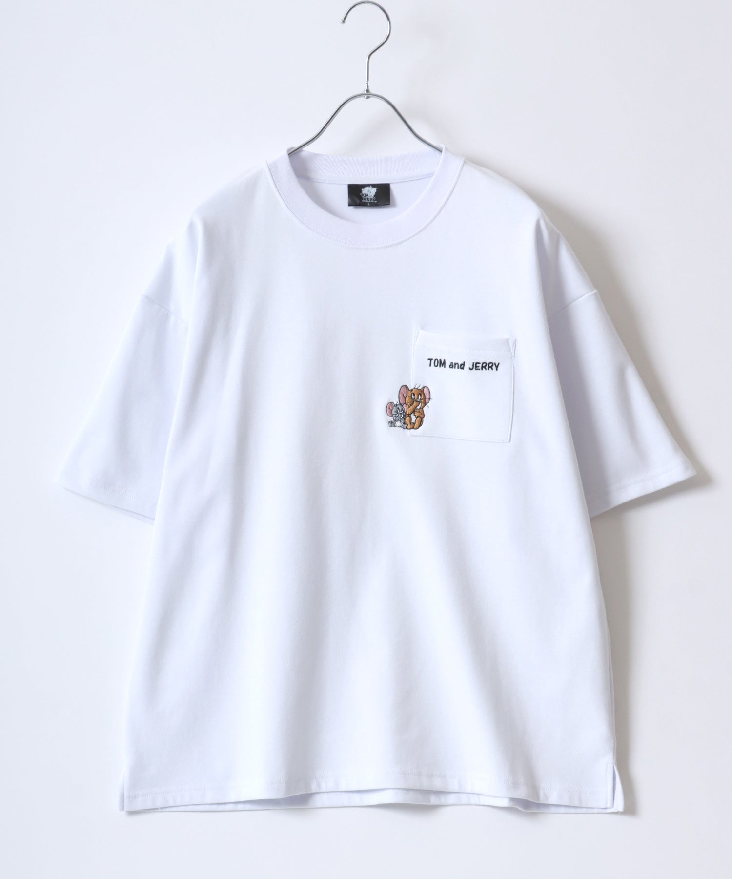 Tom＆Jerry/トムとジェリー キャラクター 接触冷感 UVカット オーバーサイズ ポケット付半袖Tシャツ 柄D