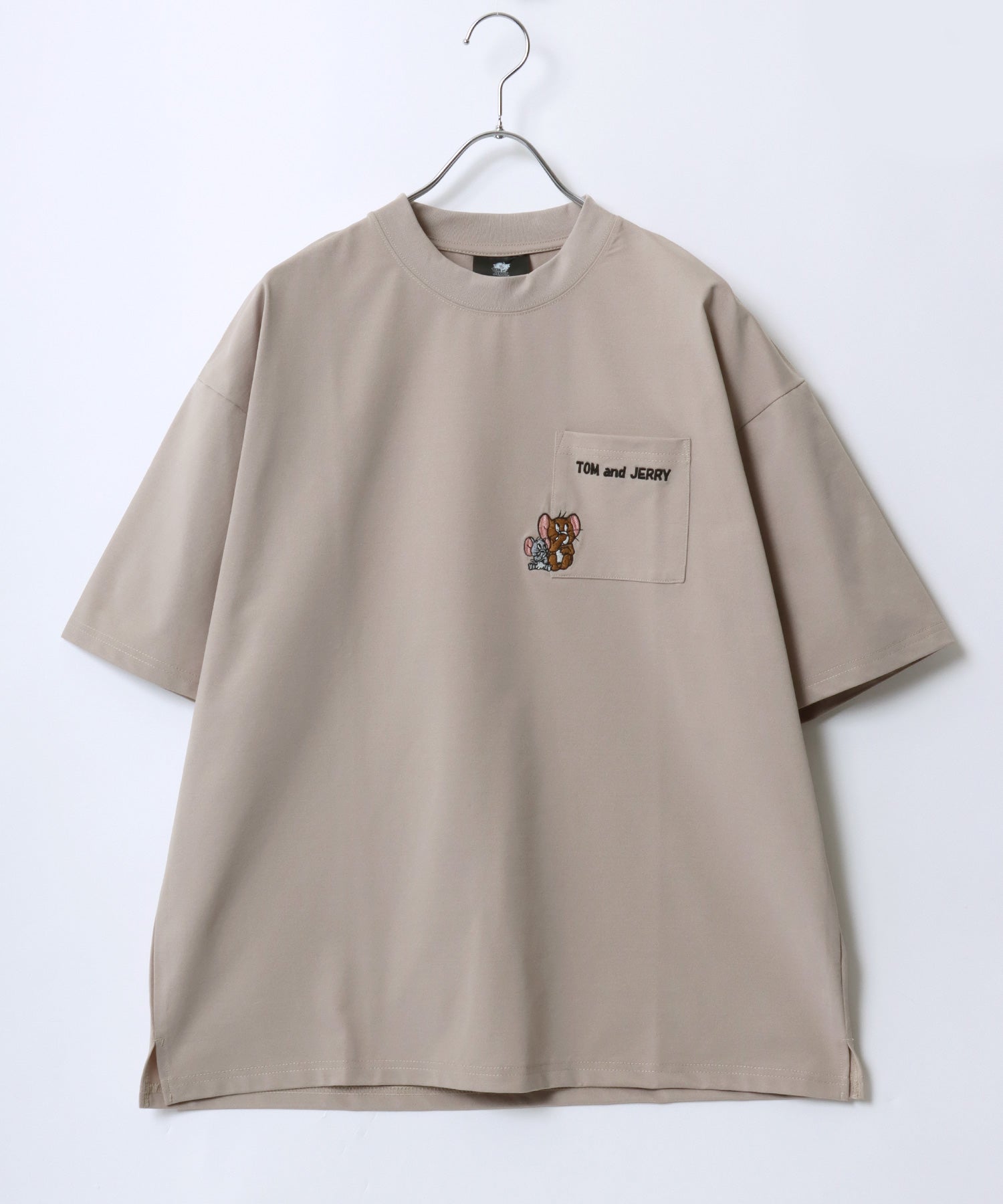 Tom＆Jerry/トムとジェリー キャラクター 接触冷感 UVカット オーバーサイズ ポケット付半袖Tシャツ 柄D