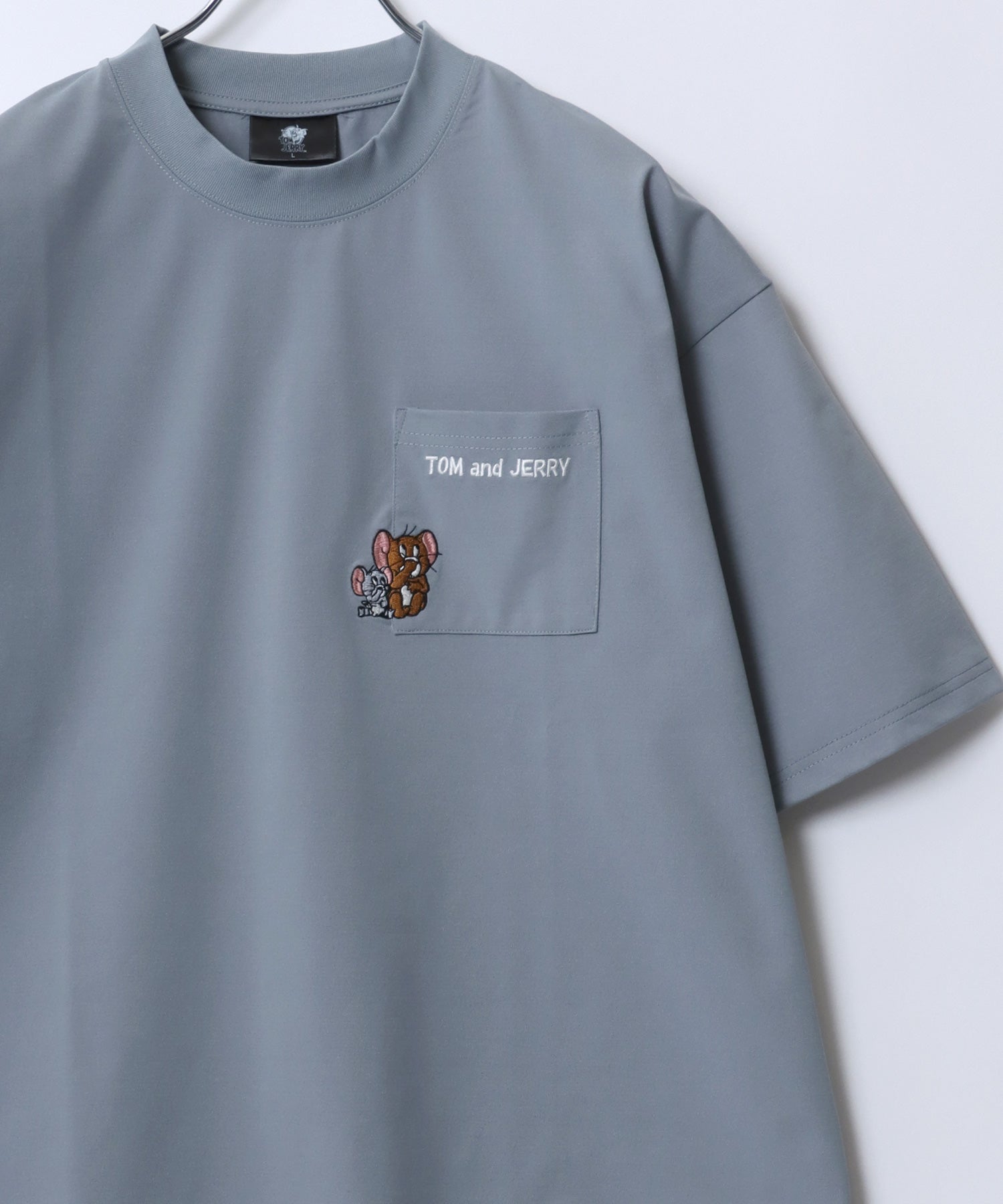 Tom＆Jerry/トムとジェリー キャラクター 接触冷感 UVカット オーバーサイズ ポケット付半袖Tシャツ 柄D