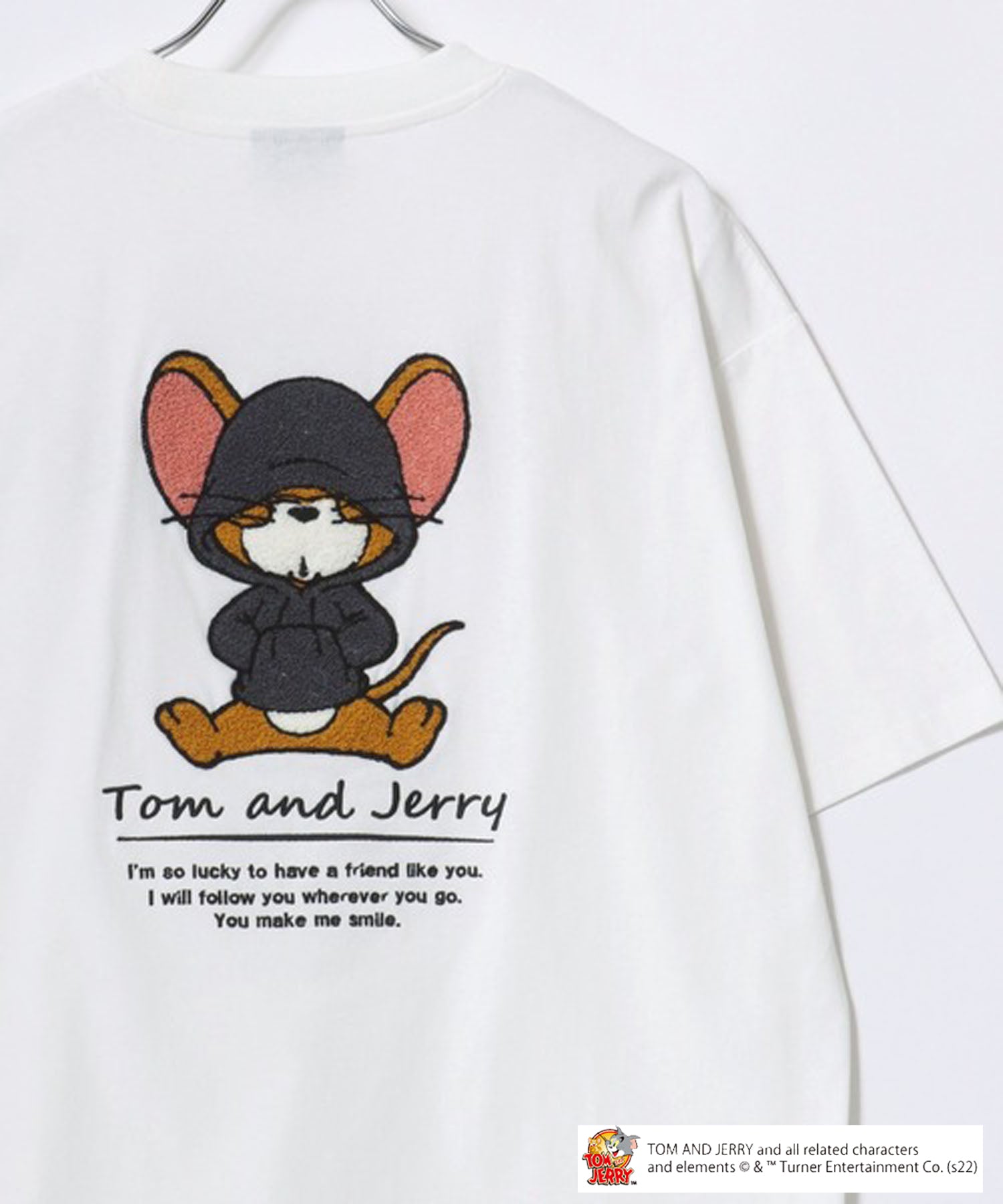 マルカワ MARUKAWA 2024SS Tom＆Jerry/トムとジェリー キャラクター フロント バックサガラ刺繍 オーバーサイズ半袖Tシャツ レディース メンズ （ホワイト系その他3） ホワイト系その他3