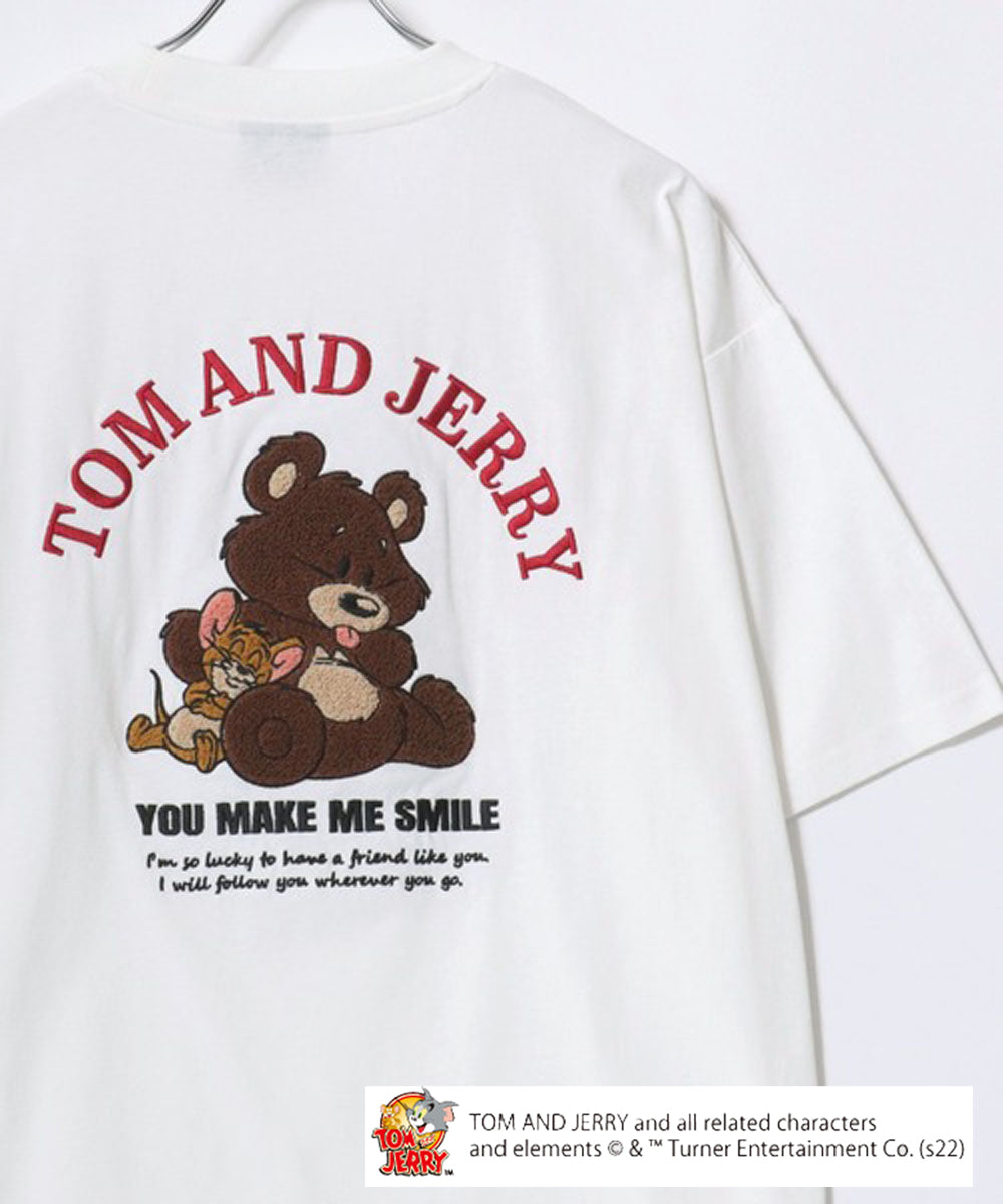 マルカワ MARUKAWA 2024SS Tom＆Jerry/トムとジェリー キャラクター フロント バックサガラ刺繍 オーバーサイズ半袖Tシャツ レディース メンズ （ホワイト系その他5） ホワイト系その他5