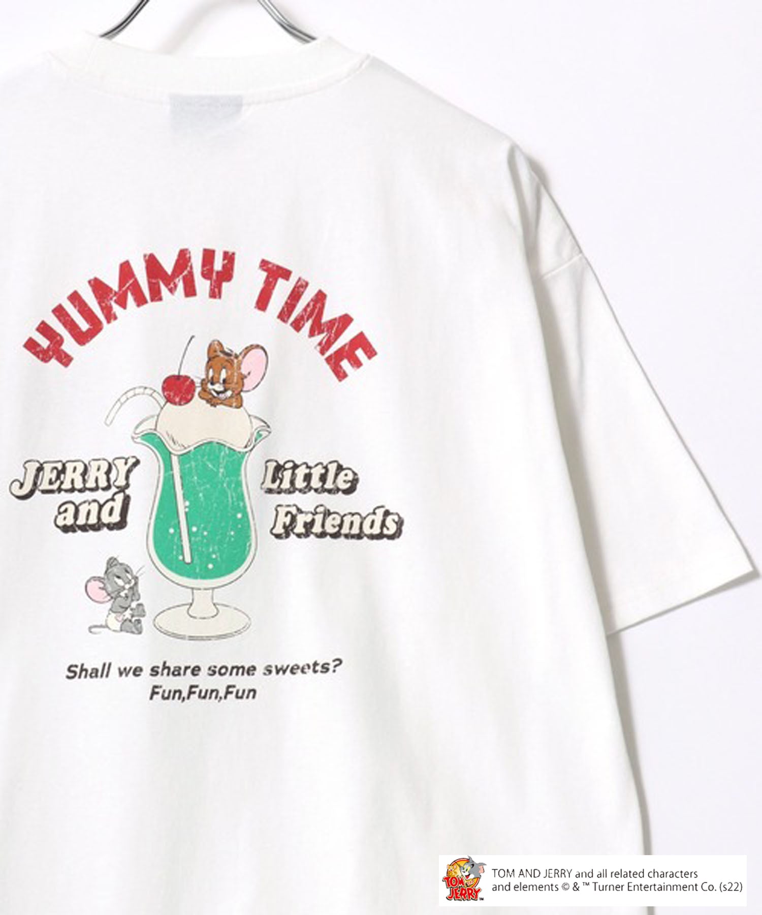マルカワ MARUKAWA 2024SS Tom＆Jerry/トムとジェリー キャラクター フロント バックサガラ刺繍 オーバーサイズ半袖Tシャツ レディース メンズ （ホワイト系その他6） ホワイト系その他6