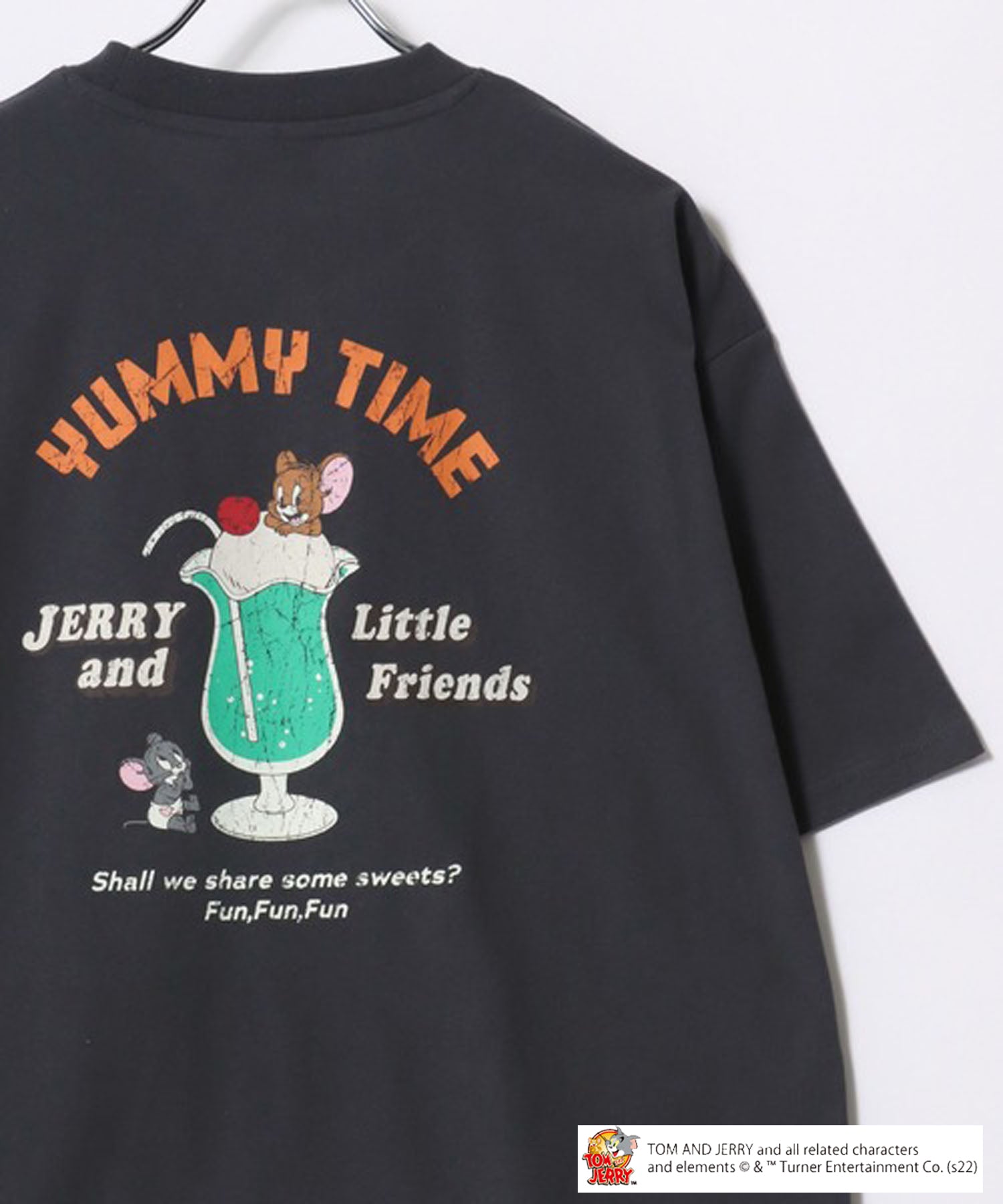 マルカワ MARUKAWA 2024SS Tom＆Jerry/トムとジェリー キャラクター フロント バックサガラ刺繍 オーバーサイズ半袖Tシャツ レディース メンズ （ブラック系その他5） ブラック系その他5