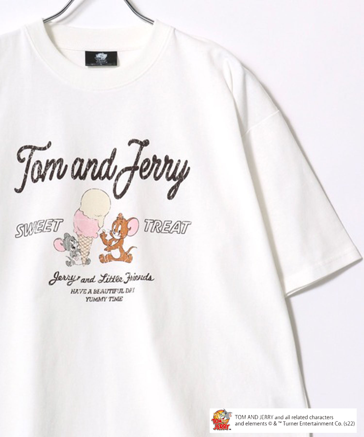 マルカワ MARUKAWA 2024SS Tom＆Jerry/トムとジェリー キャラクター フロント バックサガラ刺繍 オーバーサイズ半袖Tシャツ レディース メンズ （ホワイト系その他7） ホワイト系その他7