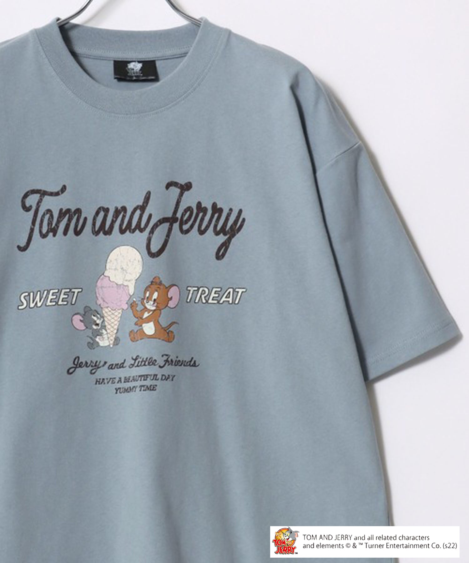 マルカワ MARUKAWA 2024SS Tom＆Jerry/トムとジェリー キャラクター フロント バックサガラ刺繍 オーバーサイズ半袖Tシャツ レディース メンズ （ブルー系その他2） ブルー系その他2