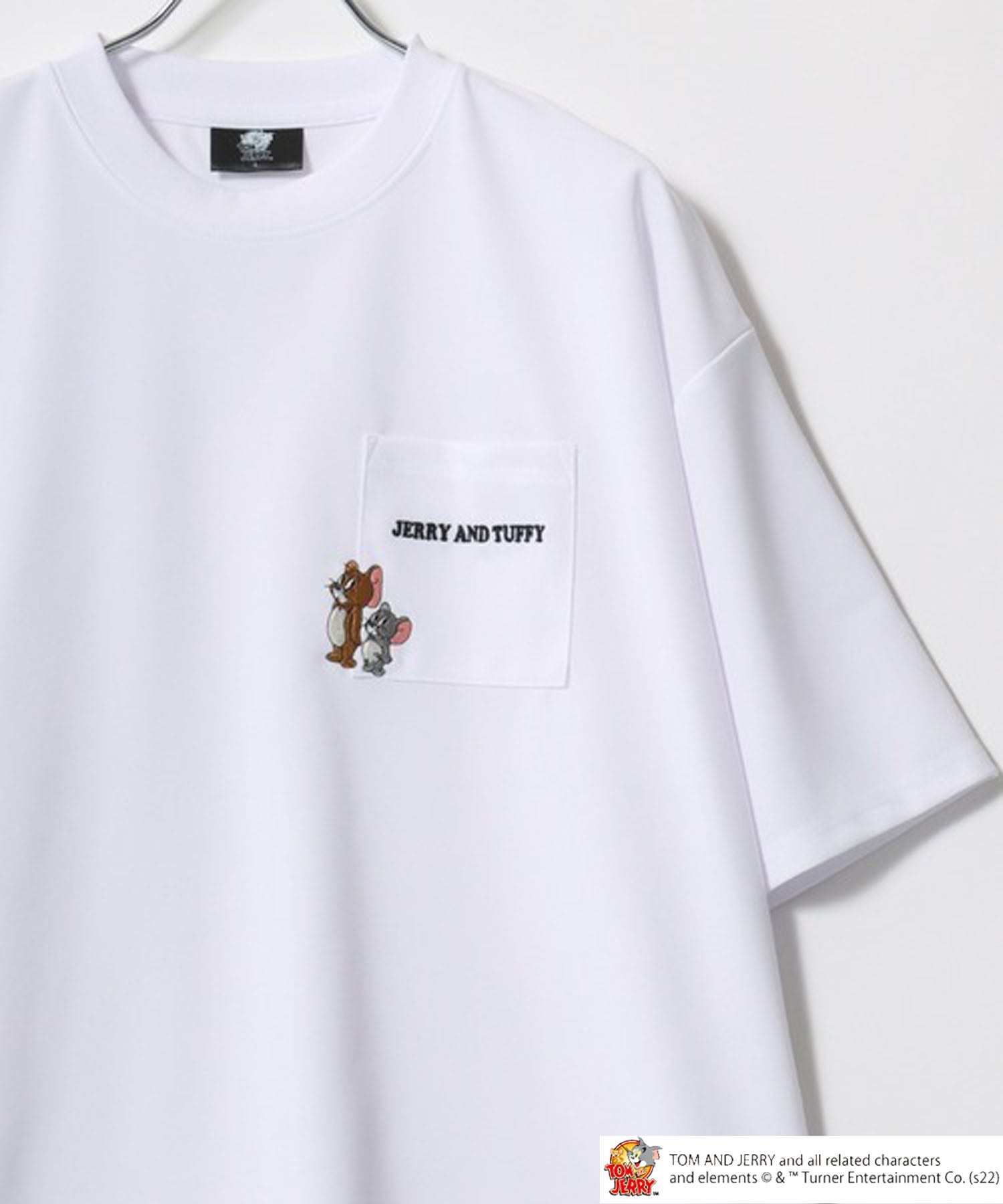 Tom＆Jerry/トムとジェリー キャラクター 接触冷感 UVカット オーバーサイズ ポケット付半袖Tシャツ ホワイト系その他2