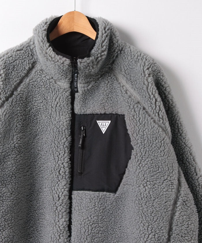 Marukawa MARUKAWA 【EDWIN F.L.E】 Edwin FREE Reversible Boa Jacket/ES8083 Fluffy Boa Blouson 2WAY Outer Casual